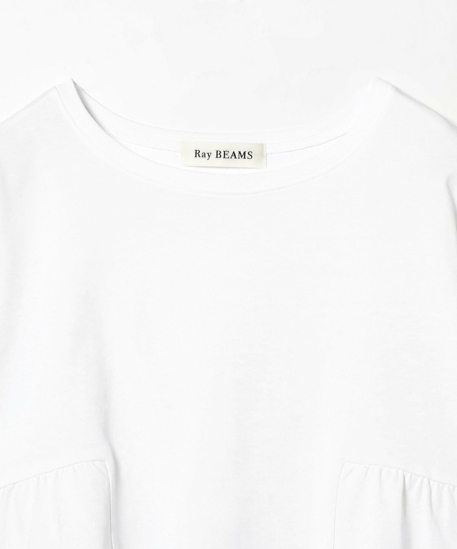 【洗濯機OK】Ray BEAMS / バックギャザー クルーネック Tシャツ 美シルエット 24SS イージーケア